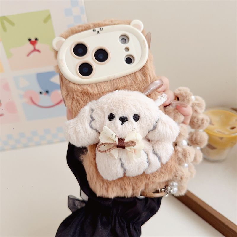 3D Cartoon Bowknot Puppy Warm  - Apple Iphone 15 review and price