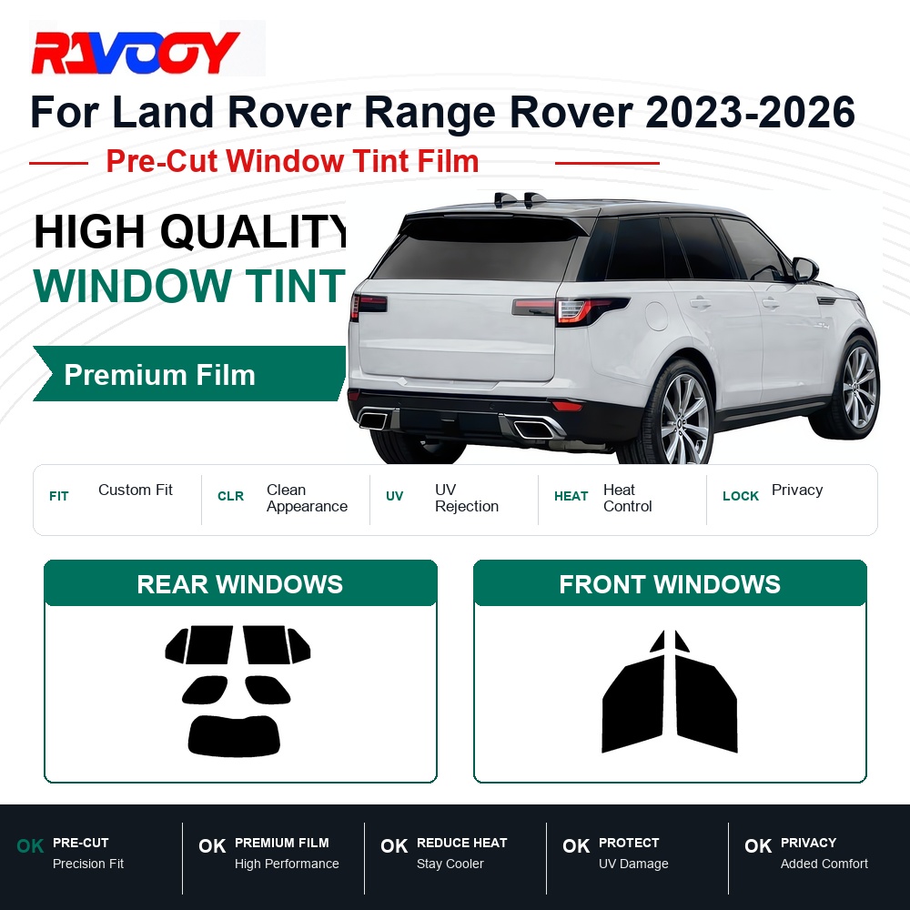 RAVOOY Precut Window Tint, Reu - Air Bubble Remover review and price