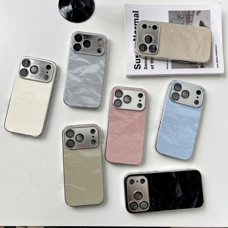 Luxury Plating Learther Phone  - Camera Lens Protector review and price